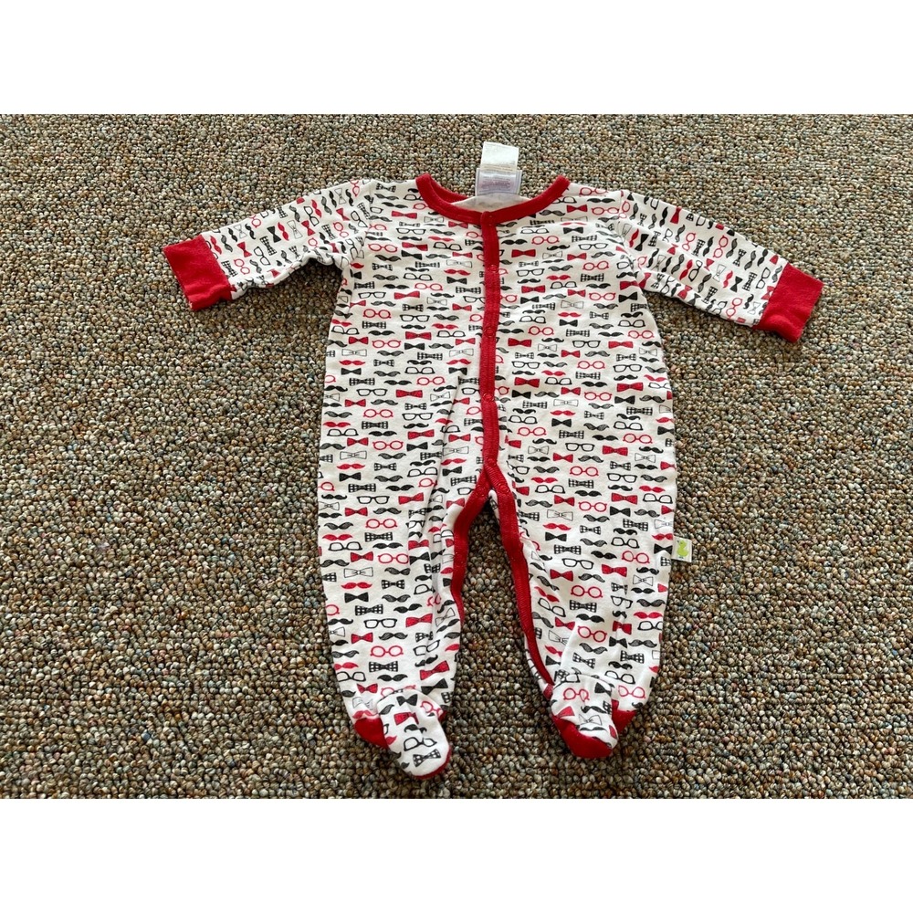 Duck Duck Goose Boys Moustache Glasses Patterned Sleeper 0-3M